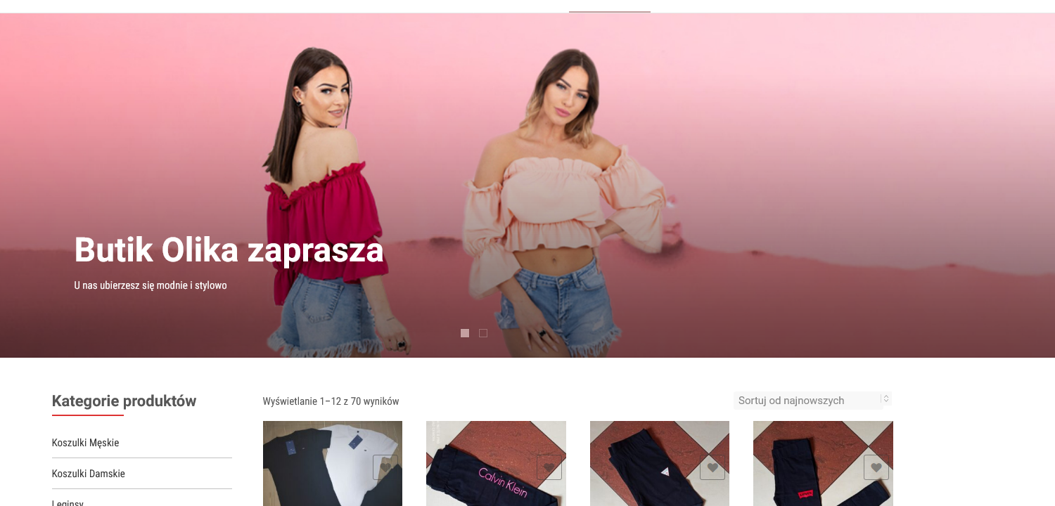 Baner główny sklepu odzieżowego WooCommerce