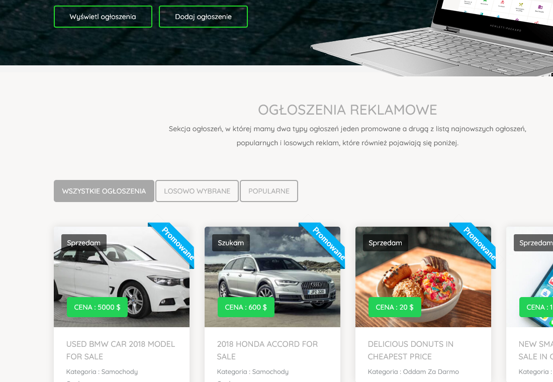 Struktura sekcji CTA i marketplace